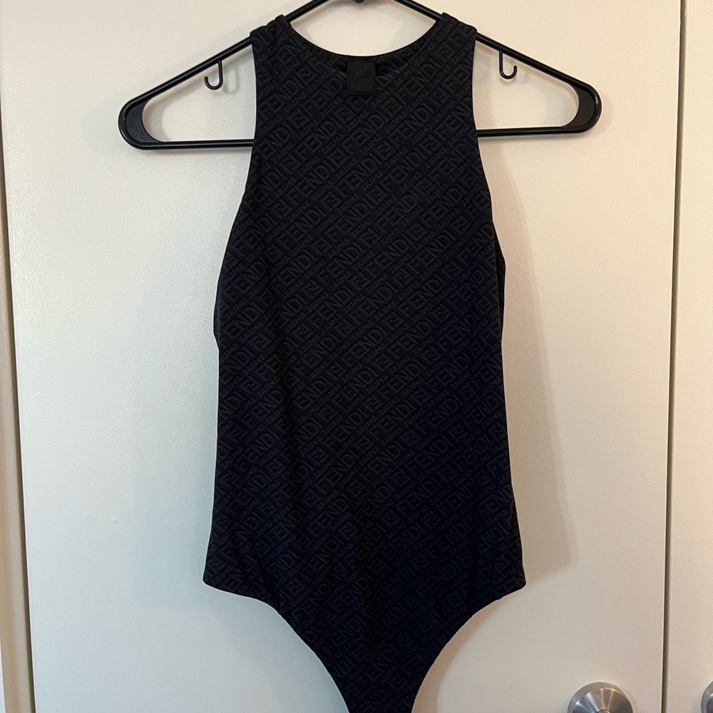 NWOT SKIMS x Fendi High Neck Sleeveless Bodysuit - BLACK - Picture 2 of 4